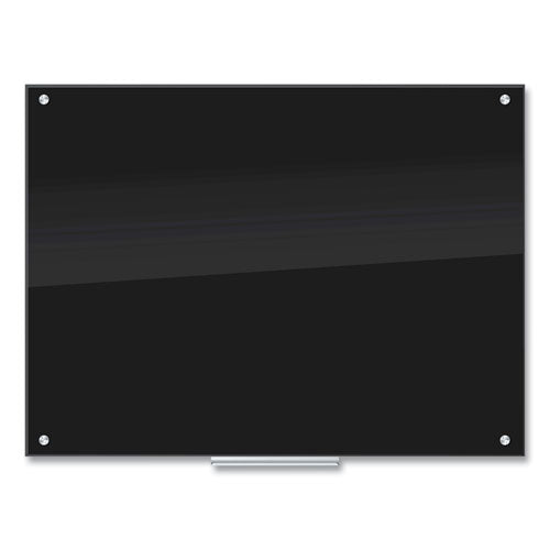 Glass Dry Erase Board, 48 X 36, Black Surface