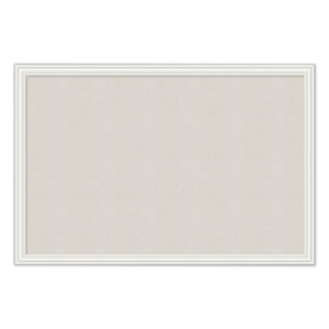 Linen Bulletin Board With Decor Frame, 30 X 20, Natural Surface-white Frame
