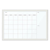 Magnetic Dry Erase Calendar With Decor Frame, 30 X 20, White Surface And Frame