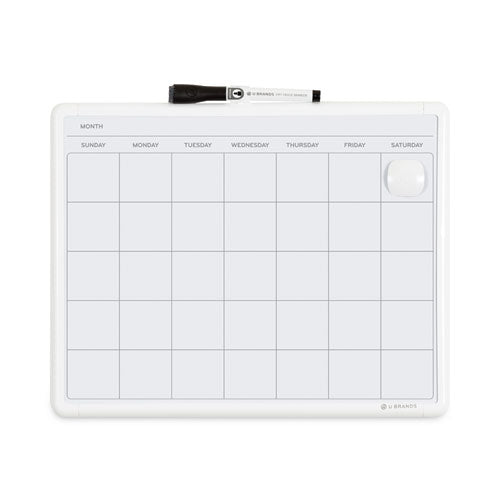 Magnetic Dry Erase Monthly Calendar, 14 X 11.66, White Surface And Frame