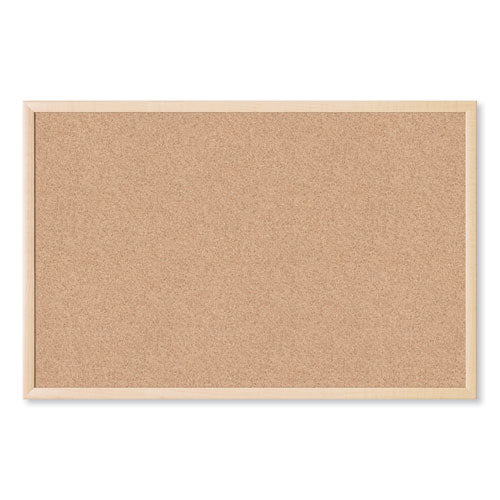 Cork Bulletin Board, 35 X 23, Natural Surface, Birch Frame