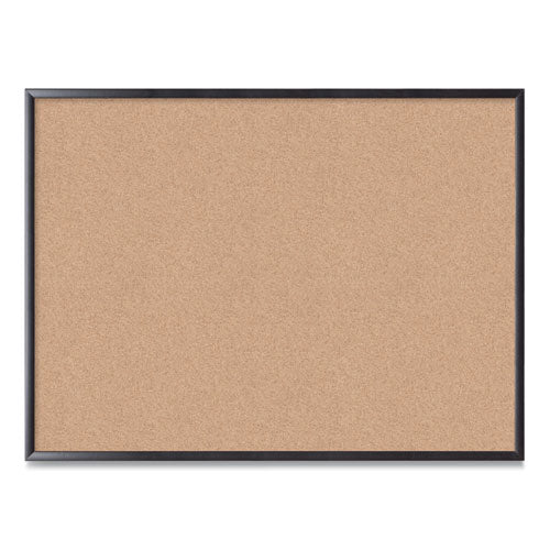 Cork Bulletin Board, 48 X 36, Natural Surface, Black Frame