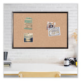Cork Bulletin Board With Aluminum Frame, 35 X 23, Natural Surface, Black Frame