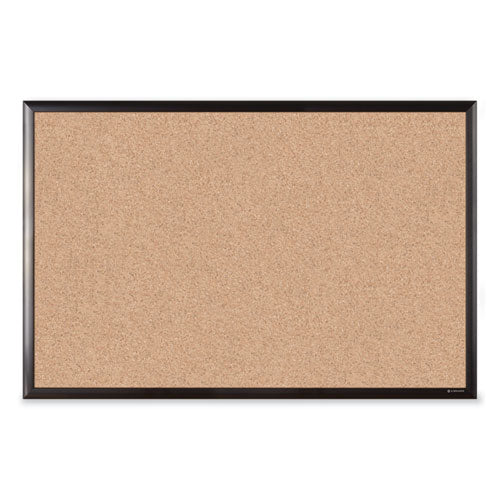 Cork Bulletin Board With Aluminum Frame, 35 X 23, Natural Surface, Black Frame