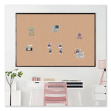 Cork Bulletin Board With Aluminum Frame, 70 X 47, Natural Surface, Black Frame