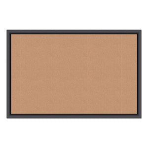 Cork Bulletin Board, 36 X 24, Natural Surface, Black Frame