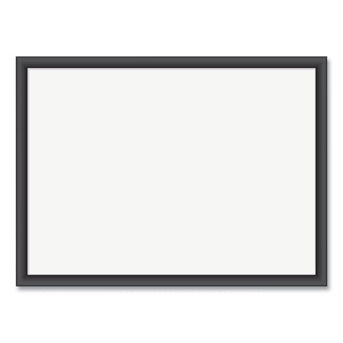 Magnetic Dry Erase Board With Mdf Frame, 24 X 18, White Surface, Black Frame
