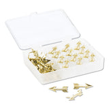 Fashion Push Pins, Steel, Gold, 3-8", 36-pack
