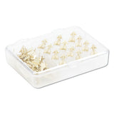 Fashion Push Pins, Steel, Gold, 3-8", 36-pack