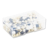 Fashion Sphere Push Pins, Plastic, Assorted, 7-16", 200-pack