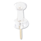 Standard Push Pins, Plastic, Clear, Gold Pin, 7-16", 100-pack