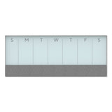 3n1 Magnetic Glass Dry Erase Combo Board, 35 X 14.25, Week View, White Surface And Frame