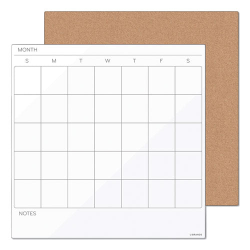 Tile Board Value Pack With Undated One Month Calendar, 14 X 14, White-natural, 2-set