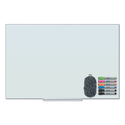 Floating Glass Dry Erase Board, 36 X 24, White