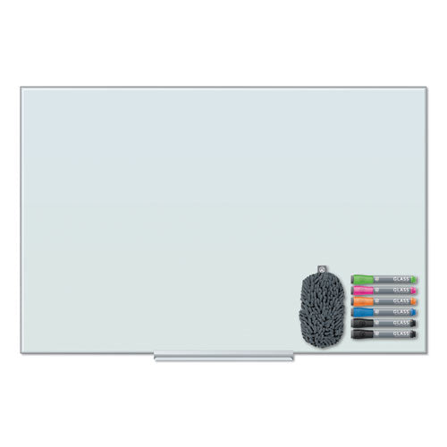 Floating Glass Dry Erase Board, 48 X 36, White