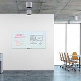 Floating Glass Dry Erase Board, 72 X 36, White