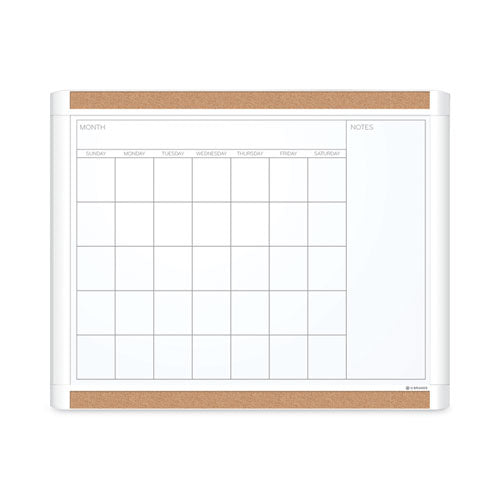 Pinit Magnetic Dry Erase Calendar With Plastic Frame, 20 X 16, White Surface And Frame