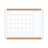 Pinit Magnetic Dry Erase Calendar With Plastic Frame, 20 X 16, White Surface And Frame