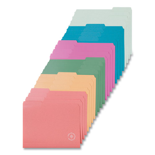 U Eco Poly File Folders, 1/3 Cut Tabs: Assorted, Letter Size, 0.5