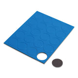 Heavy-duty Board Magnets, Circles, Blue, 0.75", 20-pack