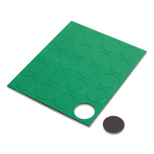 Heavy-duty Board Magnets, Circles, Green, 0.75", 20-pack