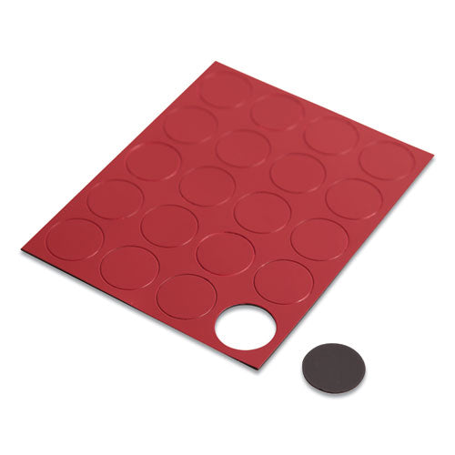 Heavy-duty Board Magnets, Circles, Red, 0.75