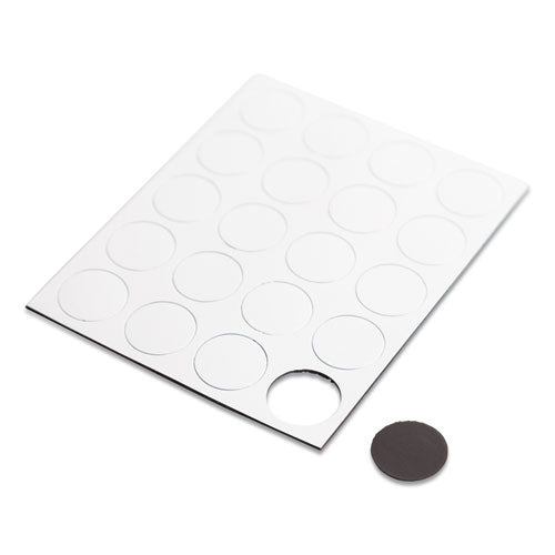 Heavy-duty Board Magnets, Circles, White, 0.75