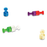 Magnetic Push Pins, Assorted, 0.75", 6-pack