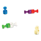 Magnetic Push Pins, Assorted, 0.75", 6-pack