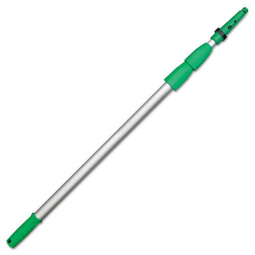 Opti-loc Aluminum Extension Pole, 14ft, Three Sections, Green-silver