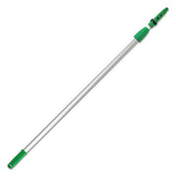Opti-loc Aluminum Extension Pole, 8ft, Two Sections, Green-silver