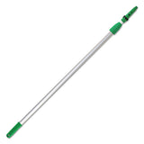 Opti-loc Aluminum Extension Pole, 13ft, Two Sections, Green-silver