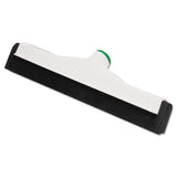 Sanitary Standard Floor Squeegee, 18" Wide Blade, White Plastic-black Rubber