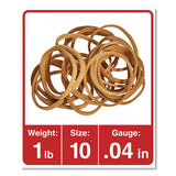 Rubber Bands, Size 10, 0.04" Gauge, Beige, 1 Lb Box, 3,400-pack