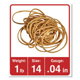 Rubber Bands, Size 14, 0.04" Gauge, Beige, 1 Lb Box, 2,200-pack