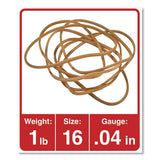 Rubber Bands, Size 16, 0.04" Gauge, Beige, 1 Lb Box, 1,900-pack