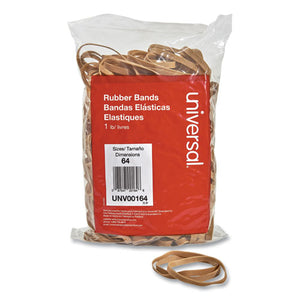 Rubber Bands, Size 64, 0.04" Gauge, Beige, 1 Lb Bag, 320-pack