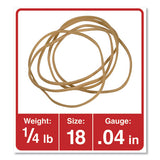 Rubber Bands, Size 18, 0.04" Gauge, Beige, 4 Oz Box, 400-pack
