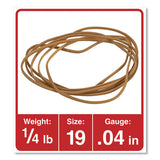 Rubber Bands, Size 19, 0.04" Gauge, Beige, 4 Oz Box, 310-pack