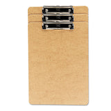 Hardboard Clipboard, 1-2" Capacity, Holds 8 1-2w X 12h, Brown, 6-pack