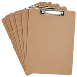 Hardboard Clipboard, 1-2" Capacity, Holds 8 1-2w X 12h, Brown, 6-pack