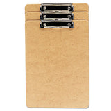 Hardboard Clipboard, 1-2" Capacity, Holds 8 1-2w X 14h, Brown, 3-pack