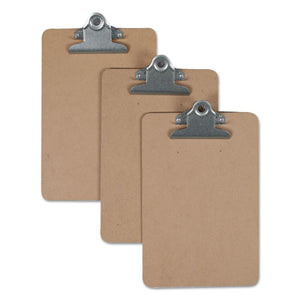 Hardboard Clipboard, 3-4" Capacity, 5 X 8 Sheets, Brown, 3-pack