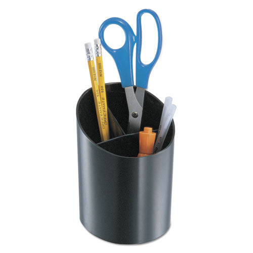 Recycled Big Pencil Cup, Plastic, 4 1-4 Dia. X 5 3-4, Black