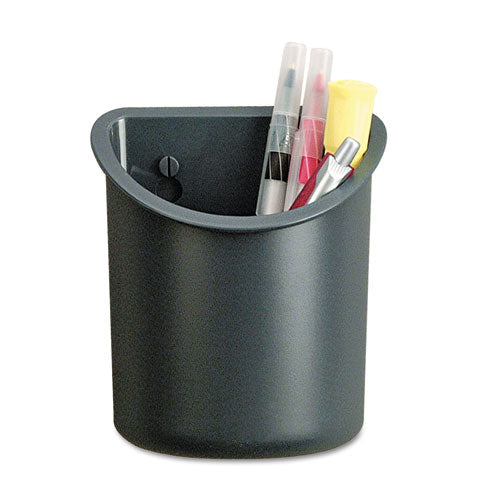 Recycled Plastic Cubicle Pencil Cup, 4 1-4 X 2 1-2 X 5, Charcoal