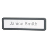 Recycled Cubicle Nameplate With Rounded Corners, 9 X 2 1-2, Charcoal