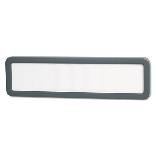 Recycled Cubicle Nameplate With Rounded Corners, 9 X 2 1-2, Charcoal
