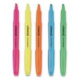 Pocket Highlighters, Chisel Tip, Fluorescent Green, Dozen