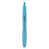 Pocket Highlighters, Chisel Tip, Fluorescent Blue, Dozen