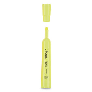 Desk Highlighters, Chisel Tip, Fluorescent Yellow, Dozen